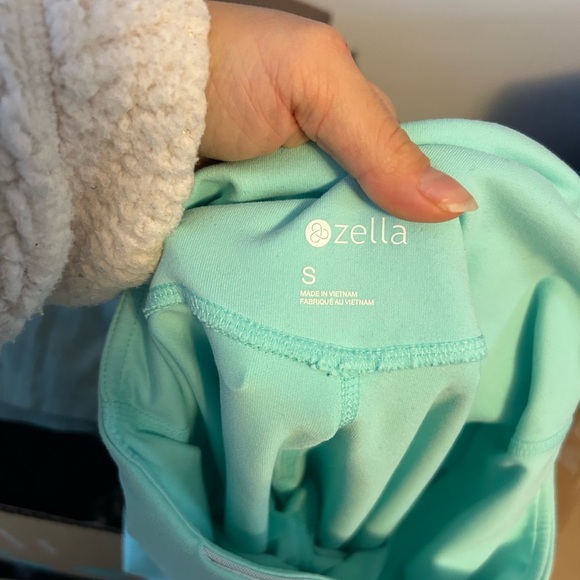 Zella High Waisted Aqua Blue 7/8 Leggings - Picture 3 of 4